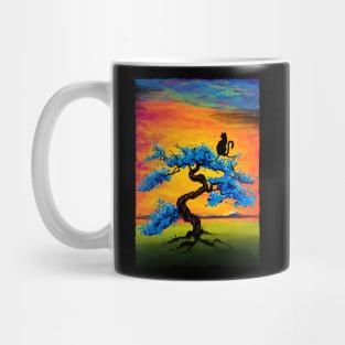 Cat watching the sunset Mug